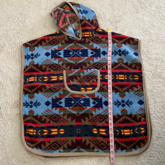 Lindo Fleece Aztec Print Vest Pullover Hooded Western Boho Design Size 11 - Picture 11 of 12